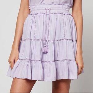Isabel Marant Etoile Lioline Tiered Mini Skirt Lilac NWT